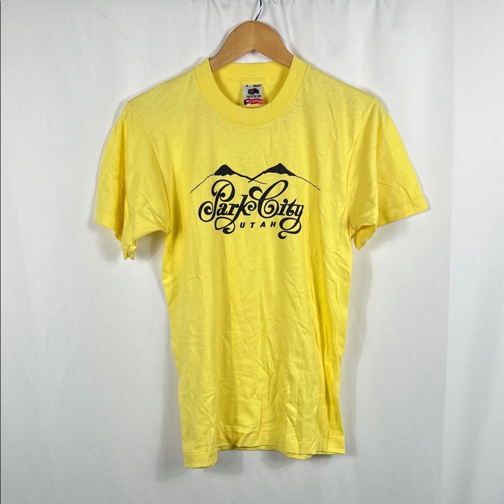 Fruit of the Loom Yellow Park City Utahβ Tee Unisex Small Short Sleeve New